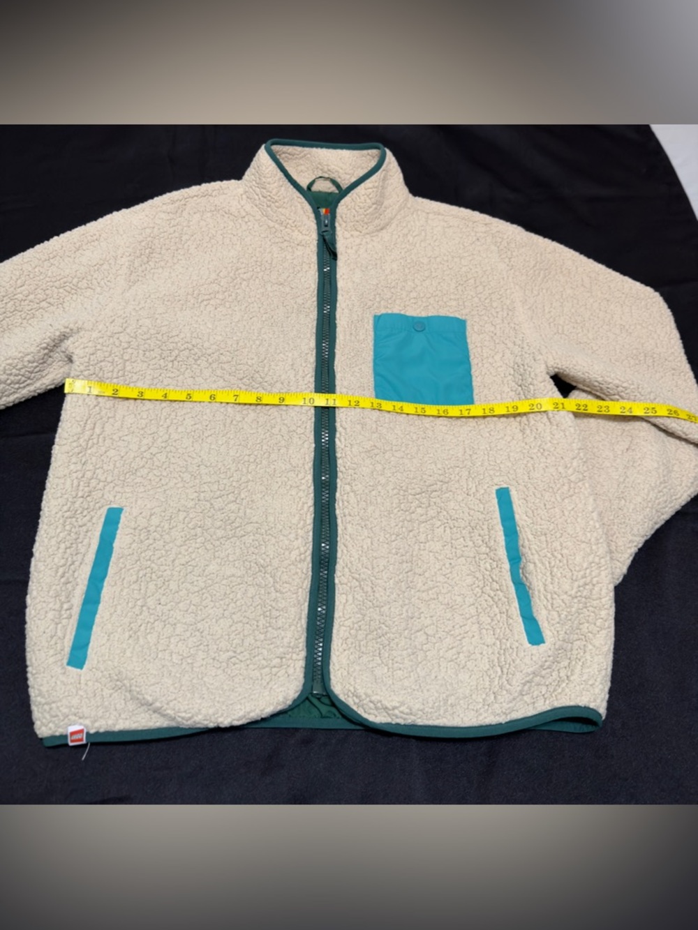 LEGO x Target Sherpa Fleece Jacket Size M Cream/Green - Picture 5 of 7